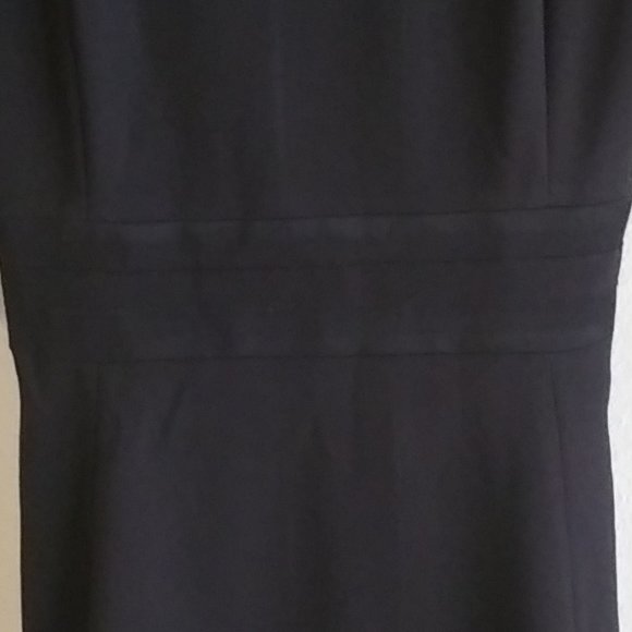 Calvin Klein Sleek Black A Line Midi Dress Medium Sz 14 - Picture 5 of 7